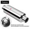 VehiMata 2.25" Resonator Muffler Stainless Steel (2.25 inch Inlet/Outlet, 13.8"