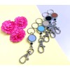 KAIYU Stretchable Reel Type Keychain Key Reel Leather, purple