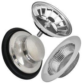 WUBAYI 3Pcs Kitchen Sink Strainer Stainless Steel Set, Upgraded Sink Drain Strainers Set, Universal Anti-Clogging for Kitchen Sinks with Large Wide Rim 11 CM Diameter