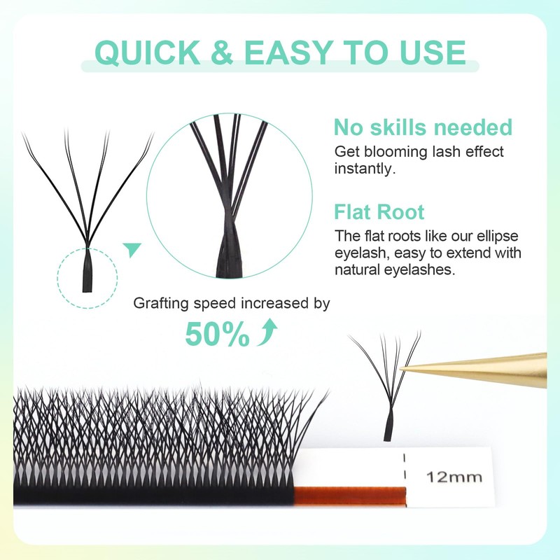 NAGARAKU Double Tip 8D WW Eyelash Extensions Thick Eyelashes 0.07mm