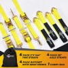 TREKASSY 4 Axle Strap Car Wheel Net Ratchet Tie Down