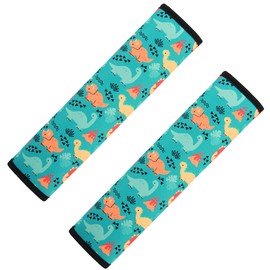 MHwan Children's Seat Belt Pads, Pack of 2, Cute Dinosaur Car Seat Belt Pads, Breathable and Skin-Friendly, Wear-Resistant and Durable for All Seasons, Car Belt Padding