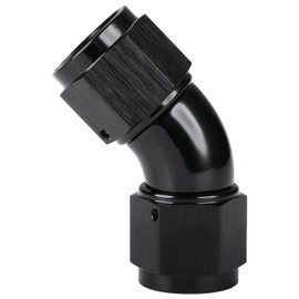 Podavelle 8AN Female to 8AN Female Flare 45 Degree Swivel Full flow Coupler Fitting Union Adapter Aluminum Black