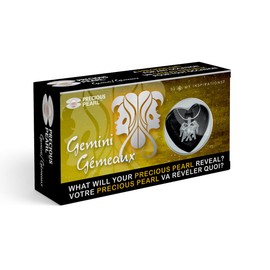 Precious Pearl 12 Zodiac Pendant Necklace, Pearl in Oyster Kit Birthday Gift Set, Locket Clasp Pendant with 19.5" Chain (Gemini)