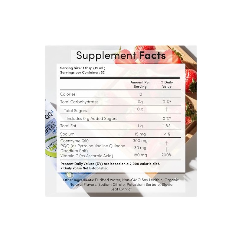 Vida Lifescience Aurora Nutrascience, Mega-Liposomal Coq10/Pqq+ Vitamina C, Sin Gluten,