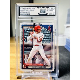 2024 Bowman Draft Christian Moore 1st Bowman GMG Graded 10 Gem Mint 💎 Rookie RC