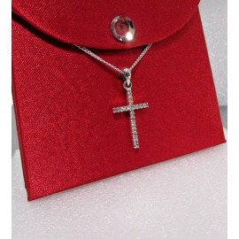 Macy's Cross Silver tone Necklace Rhinestones Macy's Exclusive 16" with 3" extender NWT