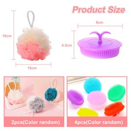 4 Pieces Of Hair Combing Brushes, 2 Pieces Of Bath Balls, Round Shampooing Brush, Scalp Massage Comb, Hair Washing Tool Brush