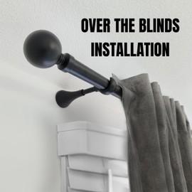 Heavy Duty Curtain Rod Brackets for Wall, 6 inch Curtain Rod Brackets, Extra Long Holder for Heavy Curtains, for 3/4 to 1 inch Rods, 2 pcs Extended Wall Mount Holders, Set of Two, Black