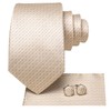 Hi-Tie Mens Plaid Ties Classic Paisley Necktie with Handkerchief Cufflinks