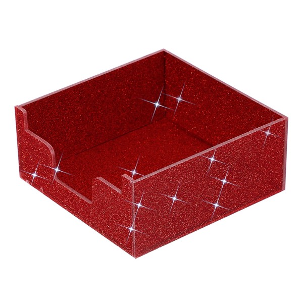 PATIKIL Acrylic Sticky Notes Holder, 4x4 Sticky Pads Dispenser Glitter