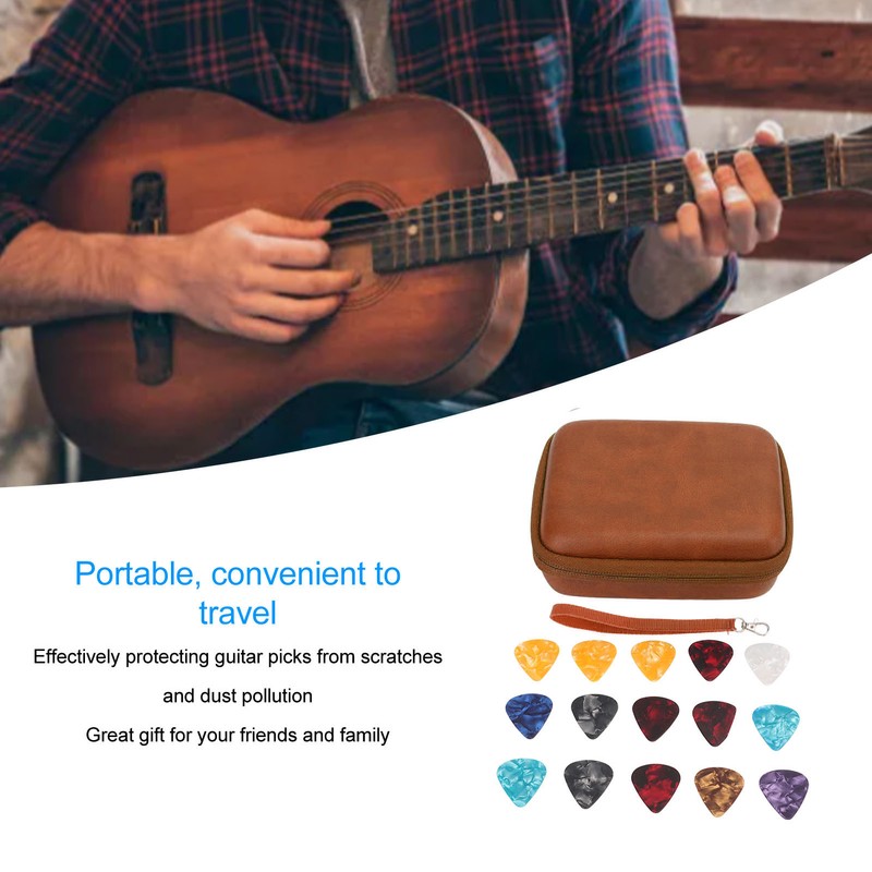 Guitar Pick Bag Set Large Space Waterproof Good Protection EVA