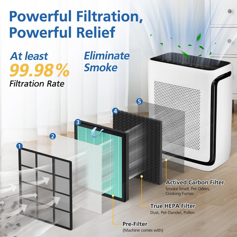 Vital 200S-P Smoke Remover Replacement Filter Compatible with LEVOIT Vital