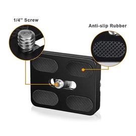 UTEBIT PU-50 Quick Release Plate Adapter, Pack of 2 Quick Release Plate, Camera Tripod Arca Swiss Quick Release Plate with 1/4 Inch Camera Screw, Compatible with Tripod Ball Head Quick Release Plate