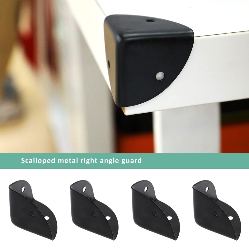 YINETTECH 8PCS 39mm Corner Angle Brace Protectors Scalloped Metal Right