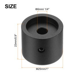 QUARKZMAN Guitar Knobs Metal Volume Tone Control Dome Knobs 6 mm x 25 mm Potentiometer Knobs with Set Screw for Electric Guitar Bass Black Pack of 2