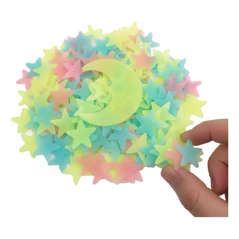 200 Estrellas Fosforescentes Figuras Decorativas Calcomanias