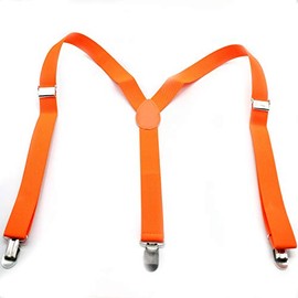 The Glowhouse Mens Neon Braces Bright Fancy Dress Suspenders (Orange)