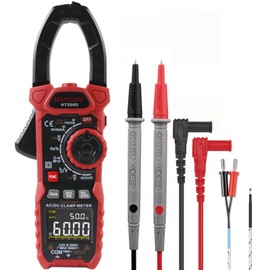 HT208D Inrush Current Clamp, True-RMS Multimeter with VFD, NCV and RAN Function, Measures AC/DC Voltage and Current, Temperature, Capacitance, Resistance, Diodes, Continuity, Relative Value, LowZ
