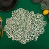 Hosoncovy 4 Pack Decorative Coral Leaf Placemats PVC Placemats Hollow