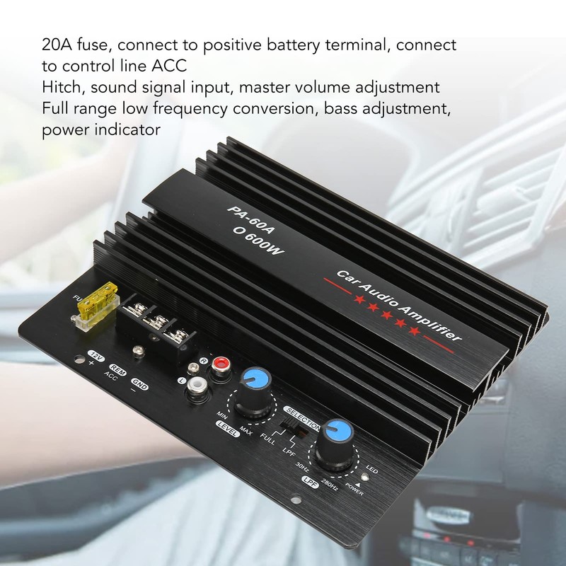 12V 600W Car Amplifier Board, High Performance Subwoofer Amplifier, Car