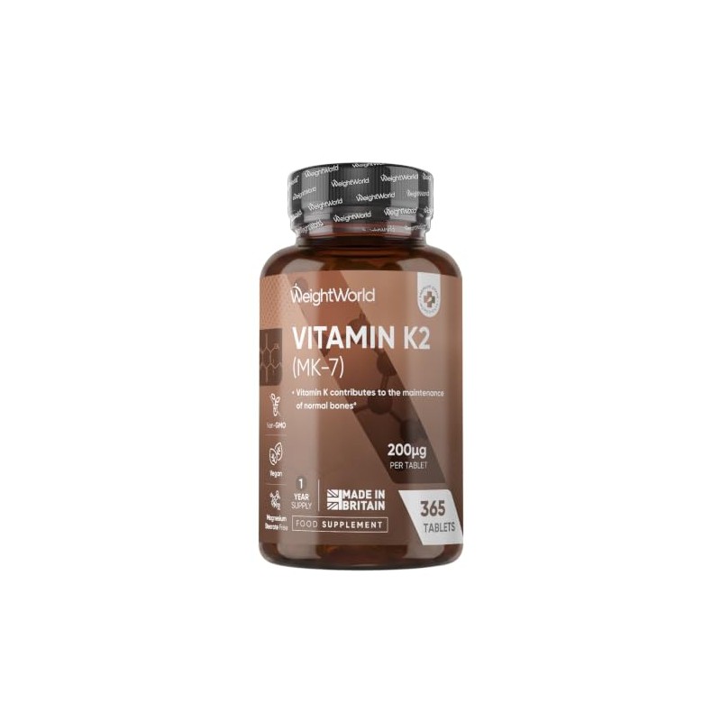 Vitamin K2 MK7 200mcg - 1 Year Supply - 365
