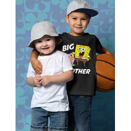 Tstars - Spongebob and Gary Big Brother Funny Toddler Kids T-Shirt 3T Black