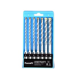 Nucraft Concrete Drill Bit Set 7-Piece SDS-Plus 160 mm - 4-Cutting Industrial Quality with Multi-KVS Helix Groove Carbide Cutting Edge - Industrial Quality for Concrete, Granite & Stone