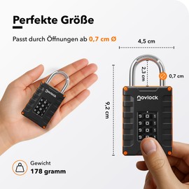 Padlock with Combination Code - 4 Digit Combination Lock for Lockers, Cabinets, Toolboxes, Gates, Fences & Sheds - Locker Lock 2 Pack, Black/Orange