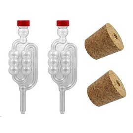 2 x Fermentation Bubbler Airlocks & Bored Cork Bungs