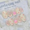 Milky Heart Handmade Nail Tips - Oval L / 밀키
