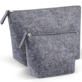 Xuniea Pack of 2 Felt Cosmetic Bag Travel Blanks for Plotting Bag Women's Makeup Bag Cosmetic Bag Pencil Case Multifunctional Felt Bag for Christmas Mother's Day Valentine's Day, As shown in the