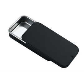 Black Mini Metal Rectangular Empty Mini Tin Box,Iron Box Tinplate Push Candy Pill Cases Bins Jar Food Containers for Home Organizer Food Storage (60x34x11mm)