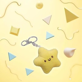 Plush Star Keychain - Soft Durable Backpack Accessories for Women, Yellow Star Pendant with Carabiner Clip for Keys and Bags
