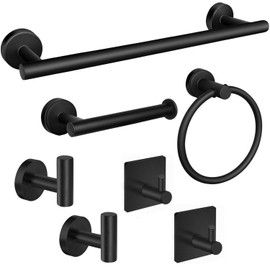 Toallero de Baño Set de 304 Acero Inoxidable 7 Piezas Juego de de Accesorios de Baño, Toallero de Barra 41cm Portarrollos para Papel Anillo de Toalla
