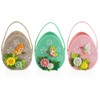 com-four® 3x Easter basket made of felt - basket to