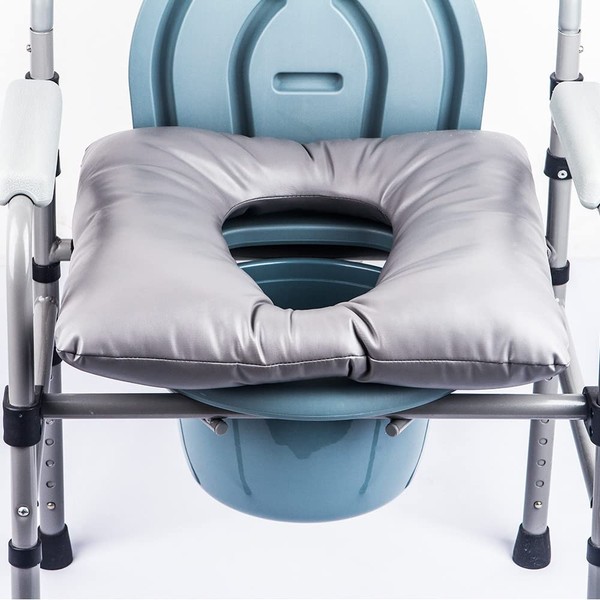 Bedside Commodes Cushion, Shape Soft Memory Foam Commode Seat Padded for Shower Wheelchair, Commode Seats, for Elderly, Handicapped, Pain Relief, Waterproof and Easy Cleane