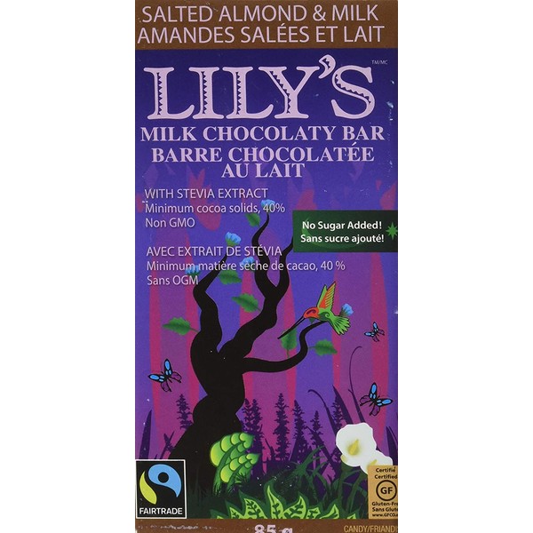 Lily's Sweets, Salted Almond Milk Chocolate Bar, 3 oz