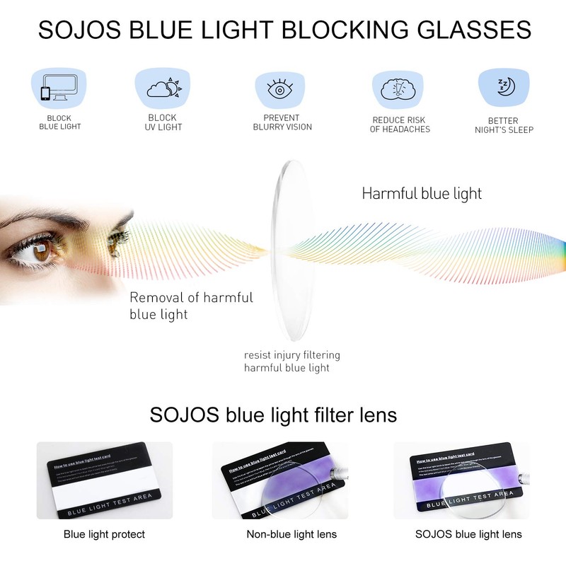 SOJOS Blue Light Blocking Glasses Retro Vintage Cateye Eyeglasses for