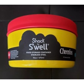 Swell New Cheerios Swell snack bowl stainless Steel 16 Oz  RARE yellow red