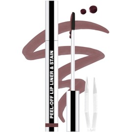 QCMME Lip Stain Peel Off Lip Liner Stain with Tweezer, Long Lasting Matte Lip Tint Tattoo, Highly Pigmented Color Lip Makeup, Waterproof Lipstick, Transfer-proof Lipstain for Women, Neutral Mauve