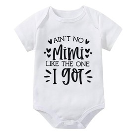 WOOYONGING Ain't No MIMI Like The One I Got Infant Rompers Girl Short Sleeve Baby Boy Coming Home Outfits Newborn Baby Summer 3 Month