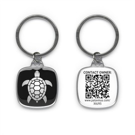 WERTSACHEN ABSICHERN: 1x Batterieloser QR-Code Anhänger inklusive App für Apple und Android mit anonymer Chatfunktion, Finder für Schlüssel, Koffer, Hunde, Katzen, Rucksack oder Taschen (Turtle)