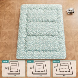 Dr.Futon Japanese Floor Futon Mattress Extra Thick Folding Roll Up Bed Topper Mat for Guest,Lounger and Tavel