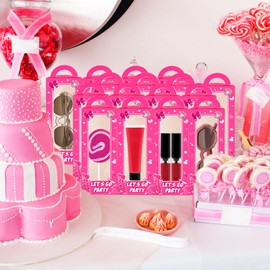 18 Pcs Hot Pink Girl Party Favor Boxes, Pink Princess Doll Favors Bags, Cute Tote Bags Candy Boxes for Girls Women Birthday Party Cowgirl Bridal Shower Bachelorette Party Decorations Supplies