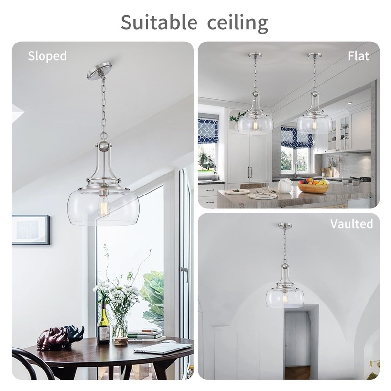 WUZUPS Chandelier Rustic Farmhouse Industrial Round Ceiling Pendant LED Light