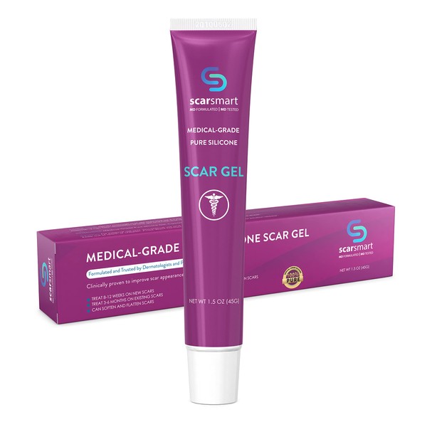 Scar Smart Silicone Scar Gel - Scar Cream for Surgical Scars, Burns, Stretch Marks, Acne & Keloids