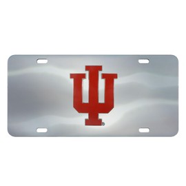 FANMATS 27550 Indiana Hooisers Stainless Steel Front License Plate with Large 3D Molded Team Metal Emblem