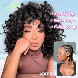 Gowit Pre Looped Deep Wave Crochet Hair 10 Inch 7 Packs Short Curly Black Pre Twisted Ocean Wave Deep Twist Crochet Braids Synthetic Braiding Hair for Black Women