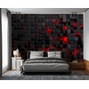 Eierme Tech Red Blocks Wall Mural Wallpaper for Bedroom 103"